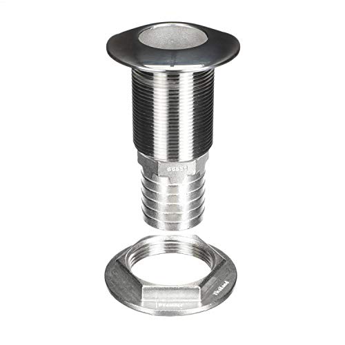 Attwood 66551-3 Stainless Steel Barbed Standard Length Straight Thru-Hull, 1 1/2-Inch