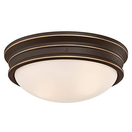 Luminaire Westinghouse Sophia en bronze huilé et verre dépoli