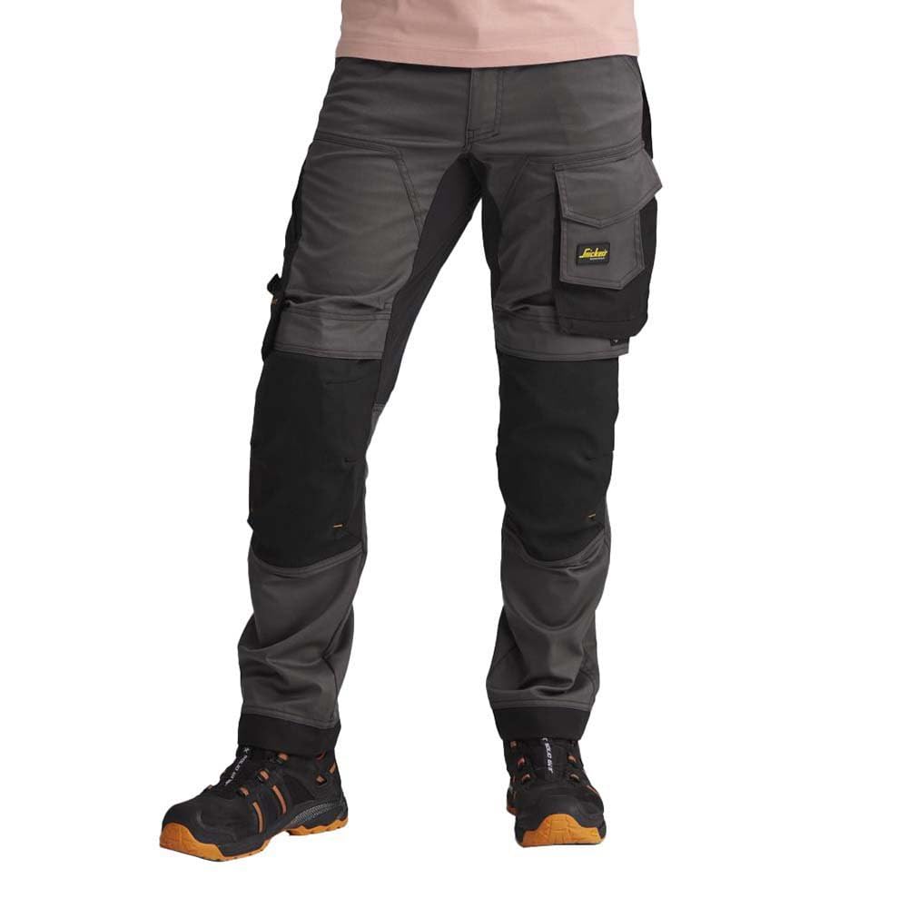 Snickers Workwear Allround Work Craftsmans Pants 6341 Stretch Workwear Pants with Slim fit Legs Steel Grey Black