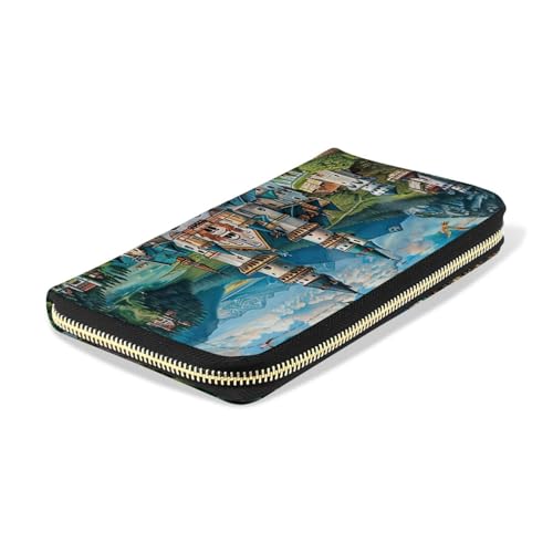 Forests Castle Women's Large Capacity Wallets Holder Wallet Credit Card Clutch Coin Pocket Pu Leather Zipper Closure Deal Gift for Women 212204314