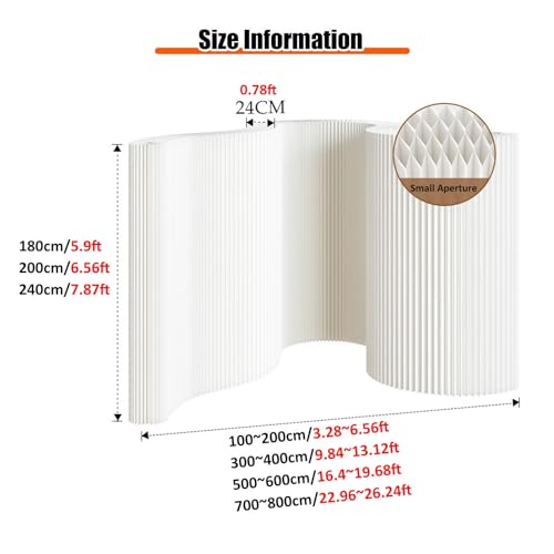 Séparateur De Pièce Pliable En Papier Kraft - Cloison Déco 180 Cm De Haut - Pour Bureau, Boutique, Salon - Marron, Réglable En Longueur