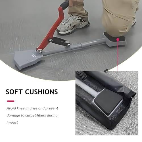 Attrezzo per moquette, ergonomico, salva ginocchia con manico antiscivolo e pinze regolabili, 8 livelli di tensione per installazione professionale su pavimenti, design portatile per uso domestico