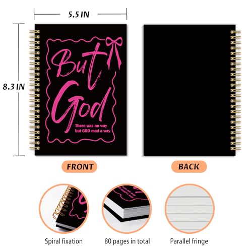 Carnet de notes chrétien Grace Yonks en A5 reliure spirale rose et noir - 5