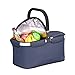 Relaxdays Kosz na zakupy składany, z funkcją chłodzenia, kosz termiczny z uchwytem, 25 l, pokrywa z zamkiem błyskawicznym, kosz chłodzący, niebieski