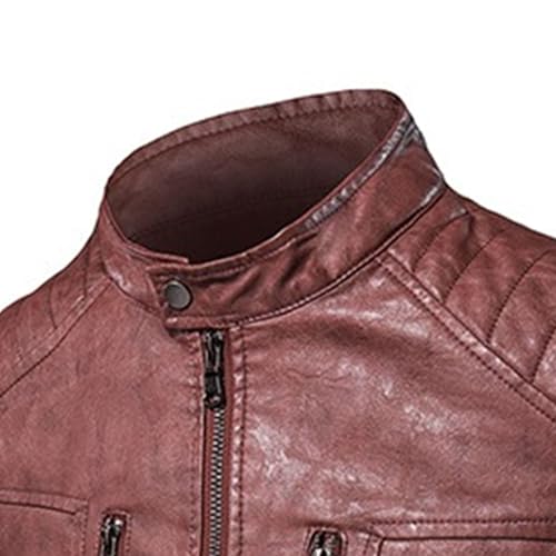 Chaqueta de cuero sintético para hombre estilo bomber miniatura 3