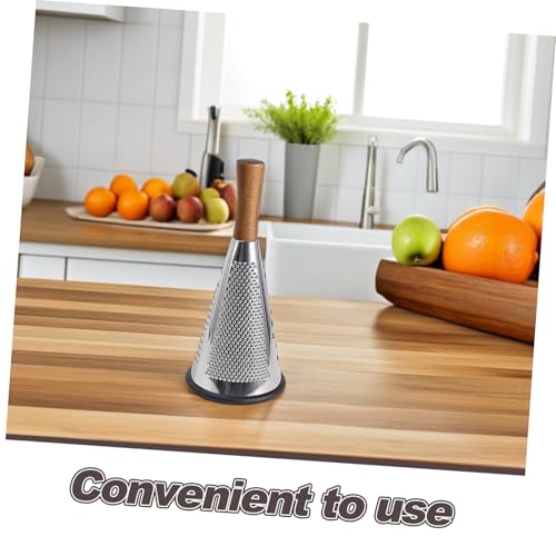 Rallador de Cocina de Acero Inoxidable con Mango de Madera miniatura 3