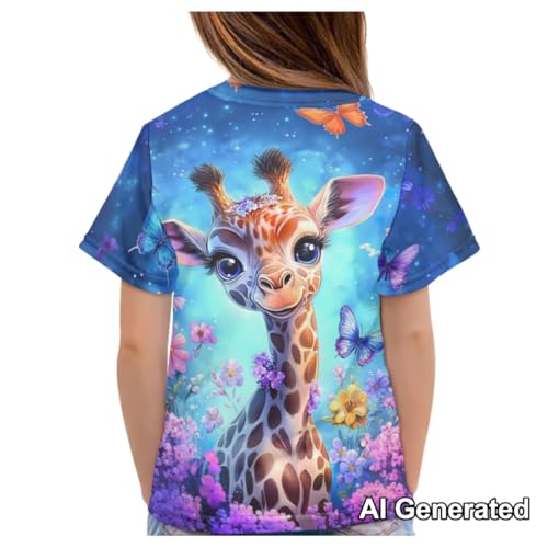 Image of Xhuibop Kids Tshirts Girls Boys 3-16 Years Summer Clothes for Teens Loose Fitting Tops