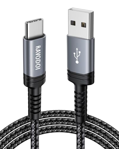 RAVODOI USB C Charger Cable 1M 3A Type C Cable Fast Charging USB to USB C Fast Charge Phone Lead Nylon Braided for iphone 15 Pro Max Samsung Galaxy S24 S23 S22 S21 S20 Plus Ultra FE 5G Pixel
