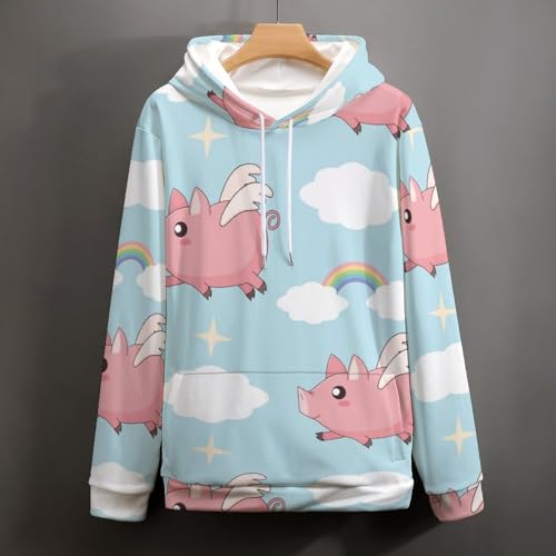 Sweat à capuche cochon volant unisexe et sweats à capuche manche longue pull