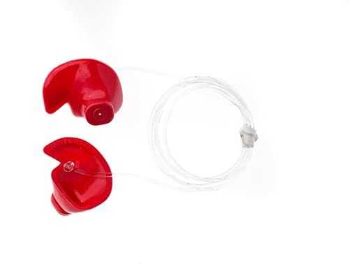 XXL - Vented Doc's Proplugs - Rojo - LEASHED - Tapones para los oídos reutilizables para surf, natación, buceo y deportes acuáticos | Bloquea el