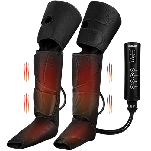 Image of CINCOM Leg Massager, Leg Compression Massage with Heat for Circulation and Pain Relief Air Compression Foot Calf Thigh Massager with Handheld Controller