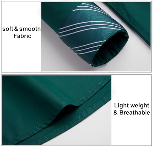 Image of HISDERN Mens Dress Shirts Long Sleeve Button Down Casual Shirts for Men Inner Contrast Formal Business Tuxedo Wedding Shirt