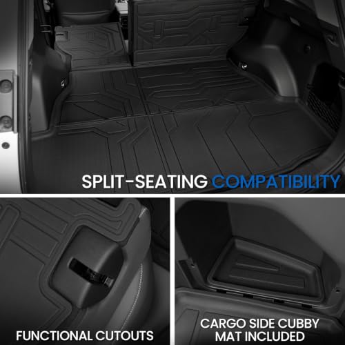 Image of Cargo Liner Backrest Mats for 2026 Toyota RAV4 Hybrid (Not Fit Limited or PHEV), All Weather TPE Cargo Trunk Mat Seat Back Protectors Accessories