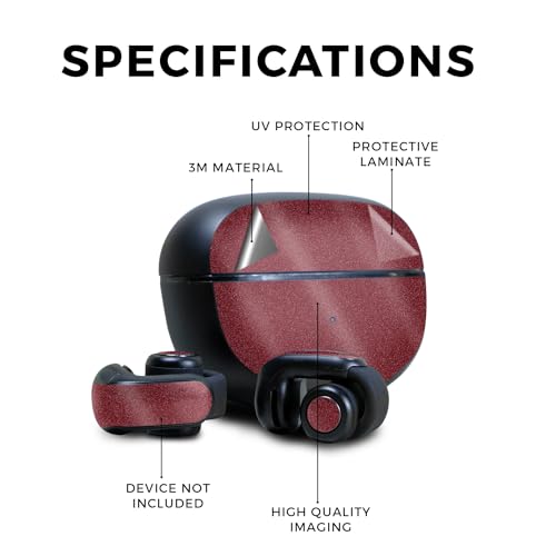 Image of Glossy Glitter Skin Compatible with Bose Ultra Open Earbuds - Solid Burgundy - Premium 3M Vinyl Protective Wrap Decal Cover - Easy to Apply | Crafted in The USA by MightySkins