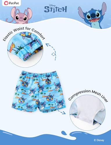 Image of Disney Marvel Spiderman Swimsuit Rash Guard Shirt & Swim Trunks Stitch Boys Swim Set UPF 50+ Summer Kids Bathing Suit 3M-13T