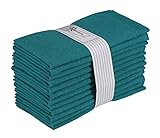 Ramanta Home 12-Pack 100% Cotton Dinner Napkins 18 by 18-Inch Soft Absorbent Comfortable - Ideal for Events and Regular Use - Teal