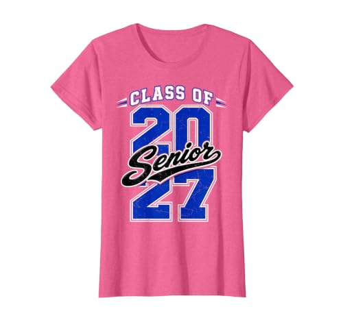 Class of 2027 Senior 2027 Graduation Graduate T-Shirt, Women, Pink Heather, Small