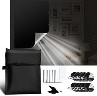 Portable Blackout Blind, Taie Hyung 100% Temporary Blackout Blinds, Adjustable 130 x 200cm, No Drill Travel Blackout Blinds, Stick On Window with Suction Cup and Hook & Loop for Baby Nursery, Bedroom