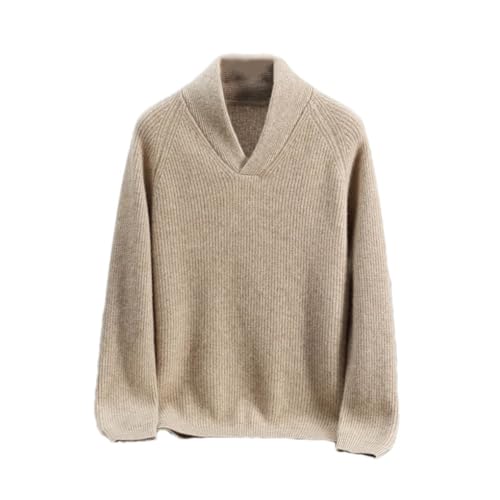 Rfmfkkg Cashmere Thick Sweater Men's V-Neck Knitted Casual Business Warm Men's Wear Office Jumper