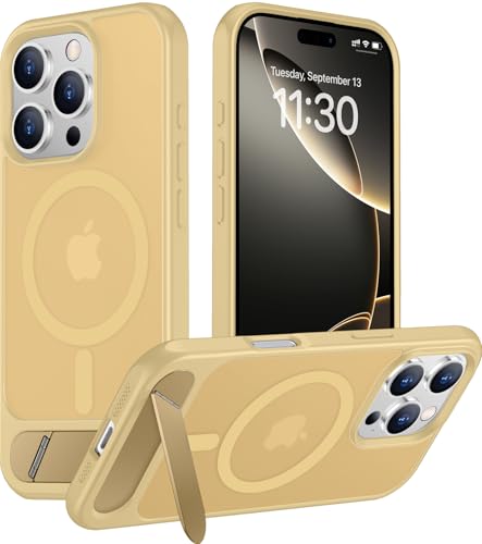 Image of Magnetic Compatible with iPhone 16 Pro Max Case, [Built-in Invisible Kickstand][Compatible with MagSafe][Military Grade Shockproof] Slim Translucent Matte Phone Case for iPhone 16 Pro Max 6.9 inch