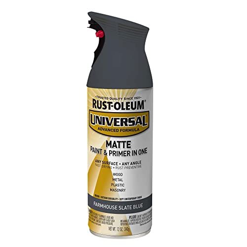 Image of Rust-Oleum 376723 Universal All Surface Spray Paint, 12 oz, Matte Farmhouse Slate Blue