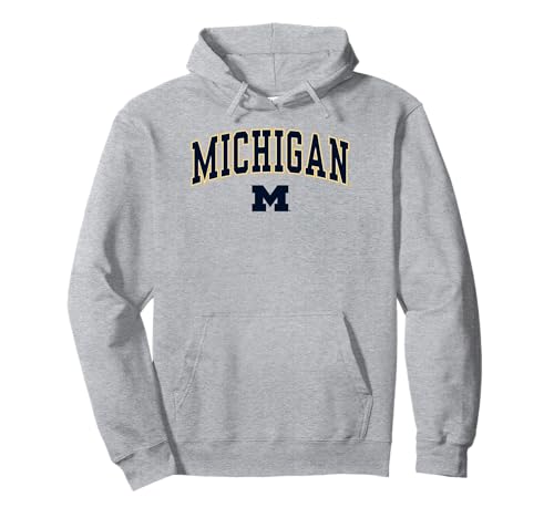 Michigan Wolverines Arch Over Gray Officially Licensed Pullover Hoodie