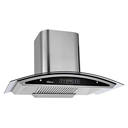 Sunflame 90cm 1100 m3/hr Auto Clean Ductless Chimney (Innova, Baffle+Charcoal Filter, Touch Control, Steel/Grey)
