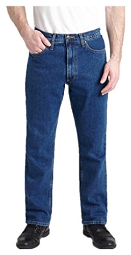 Grand River Medium Stone Stretch Traditional Straight Cut Jeans (34/30, Medium Stone Wash)