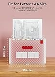 ABC life A4 Expanding File Organiser with Grid Pattern,13 Pockets Expandable Filling Boxes Documents Organiser,Accordion A4 Desk Folders,Portable Rainbow Files Wallets Plastic Bills Storage Bag(Pink) - Image 3
