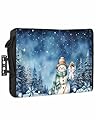 DecorLovee Outdoor TV Cover 80 to 85 Inches Weatherproof & Waterproof, Blue Snowman Christmas Outdoor TV Enclosure with Remote Control Pocket, Xmas Snowflake Tree Sky TV Screen Protectors