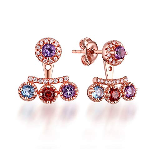 Boucles d'oreilles en pierre précieuse sterling hypoallergéniques pour oreilles sensibles