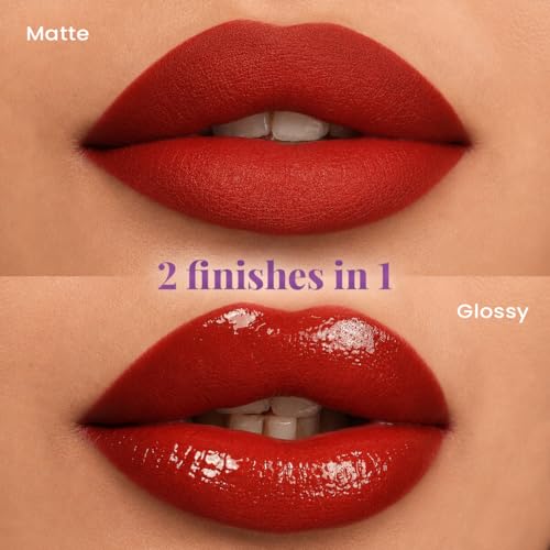 Image of Staze Gloss Lock 2-in-1 Liquid Lipstick | Matte Lipstick + High-Shine Transferproof Gloss | 12H Long-lasting | Intense Pigment | Lightweight & Waterproof | 06 I'm Feisty | 7g