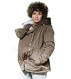 Manos libres Abrigo de Porteo y Maternidad Multifuncional Amarsupiel 5 en 1, talla S(36-38), color Caqui