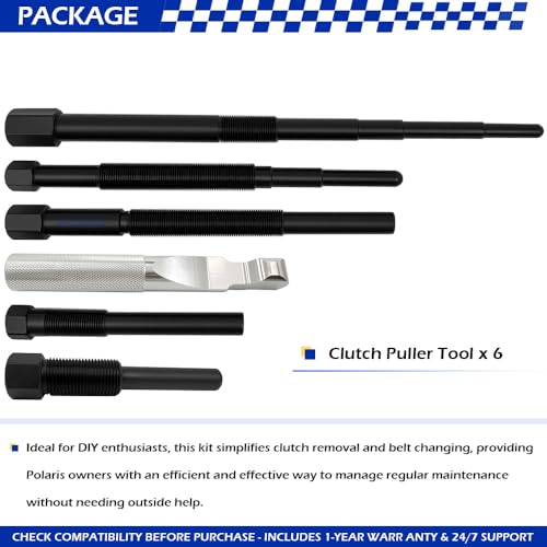 Image of 6PCS Clutch Puller Tool Kit For Polaris Models, Ranger, Sportsman, General, Scramblerm, RZR 1985-2024, OEM #2870506 PA-48595 2872085 2870903 PU-52422