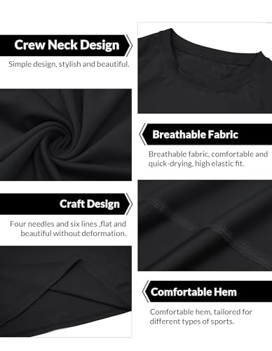 Men’s Compression Shirts Quick Dry, Top Baselayer Short Sleeve Athletic Undershirt, Workout Gym Slimming Undershirt — view 6