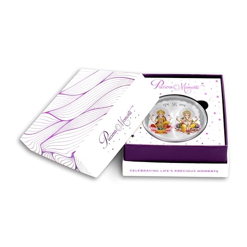 Image of ACPL Precious Moments Maa Laxmi and Ganesh Ji 999 Pure Silver Coin