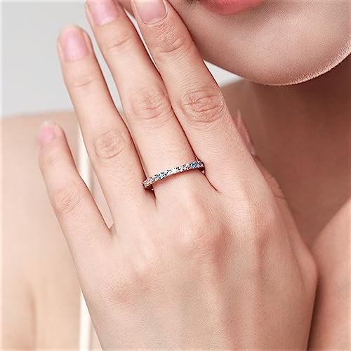Bague d'éternité colorée alliance mariage argent 925 et diamants simulés