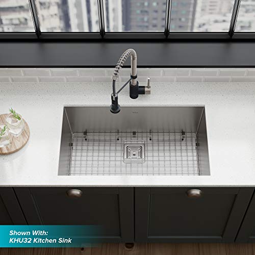 Kraus KPF-1610SSMB Bolden 18-Inch Commercial Kitchen Faucet with Dual Function Pull-Down Sprayhead in All-Brite Finish, Stainless Steel/Matte Black