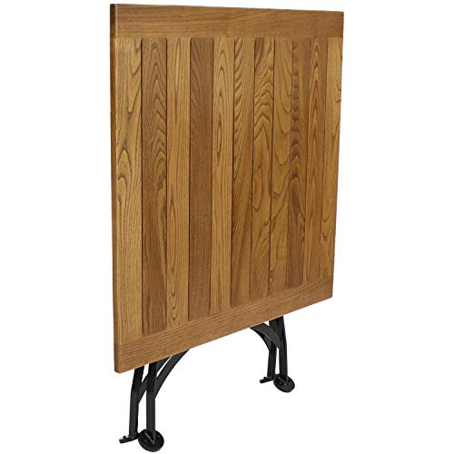 Sunnydaze 31-Inch Square European Chestnut Wood Folding Square Bistro Table - Indoor/Outdoor #TOP5