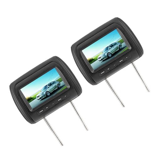 Monitor Video LCD per Poggiatesta Regolabile Display Black Car 2PCS Controllo Wireless 7 Pollici, Universale