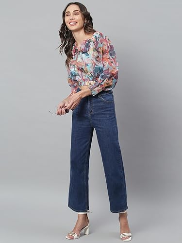 Image of KOTTY Women's Classic Fit Straight Jeans - Mid Waist with Clean Lines