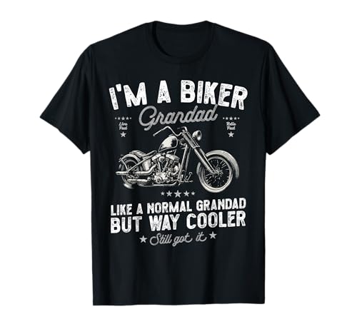 Mens Motorbike Grandad Birthday Funny Cruiser Fathers Day T-Shirt