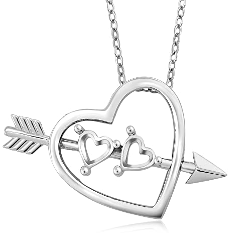 Gem Stone King 925 Sterling Silver Customized and Personalized 2 Heart Shape Gemstone Birthstone Pendant Necklace Jewelry For Women with 18 Inch Silver Chain - Image 4