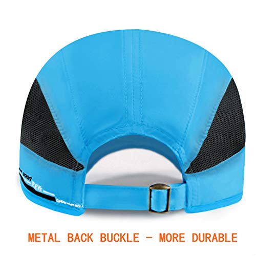 GADIEMKENSD Quick Dry Sports Hat Lightweight Breathable Soft Outdoor Running Cap Baseball Caps for Men (Sky Blue) - 4