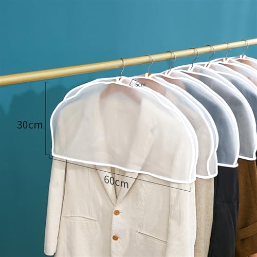 Garment Bags 10 Pcs Clothing Dust Cover Hanging Bag, Household PEVA Transparent Coat Dust Cover, Half Suit Clothing Dust Cover Clothing dust Cover2