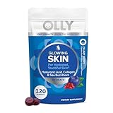 OLLY Glowing Skin Collagen Gummy, Hydrated, Youthful Skin, Hyaluronic Acid, Sea Buckthorn, Chewable Supplement, Berry, 60 Day Supply - 120 Count Pouch