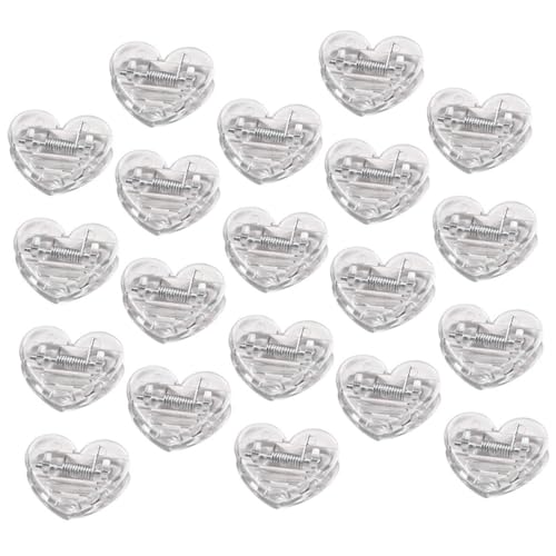 SHOWERORO 40Pcs Adorable Heart Clips Clear Small Document Clips for Photos Crafts Organizing Transparent Design for Home Accessories Sturdy and Practical Clips