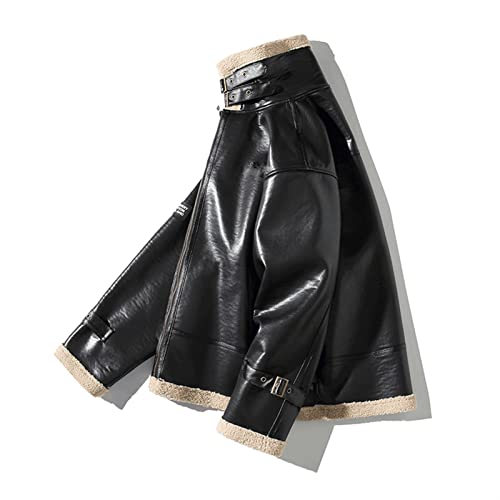 CHUNYU Retro American Plus Size Lederen Jas Casual Heren Warm Jas Herfst en Winter - Image 5