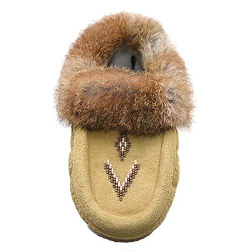 Native dechic Slippers Unisex Canada Made Moccasins Leather Slippers for Women Real Fur Slippers2