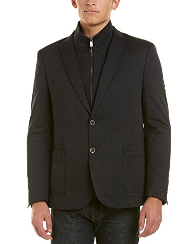 Hart Schaffner Marx Men's Broderick Technical Jacket with Detachable Knit Bib, Navy, XL